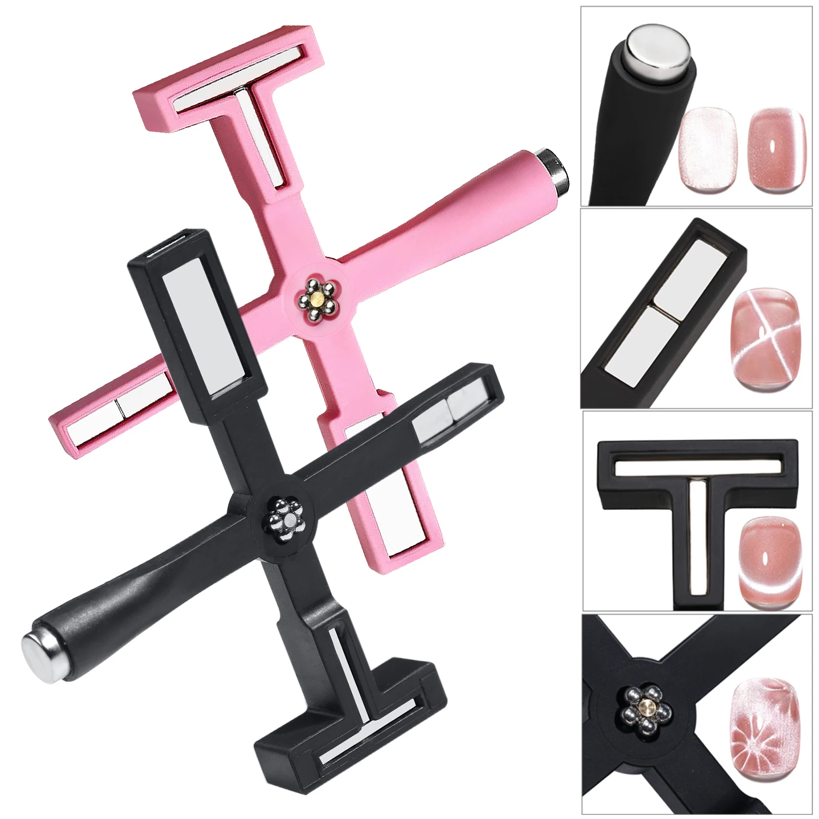 kf-S3fad5a9074f94738a04cca287dd128c9y 5In1 Cat Eye Magnet Multifunctional Cross Cat Eye Magnet For Nail Art Cat Eye Gel Nail Polish Magnet Strong Nail Design Magnet - Image 1