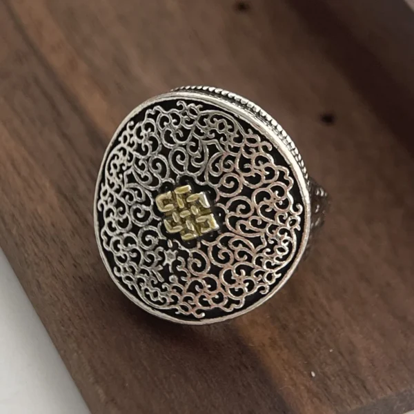 925 Sterling Silver Rings for Women Couple Minimalist Handmade Simple Vintage Pattern Ring Fine Jewelry Gift Prevent Allergy - Image 2