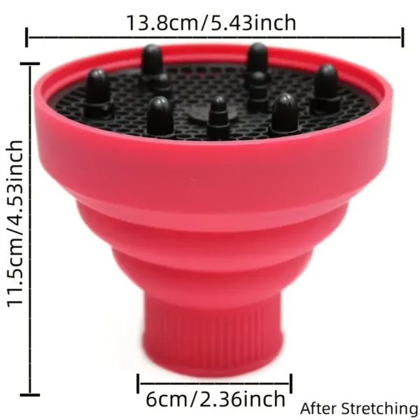 Silicone Salon Tool Black Pink Universal Hairdryer Diffuser Cover Adjustable Temperature Resistant Dispersing Drying Hair Dryer - Image 5
