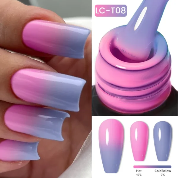 LILYCUTE 7ML Thermal Gel Nail Polish Ultra-thin Temperature Color Changing Gel Polish Semi Permanent UV Gel Nail Art Gel Varnish - Image 3