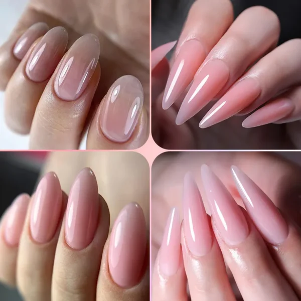 LILYCUTE Nail Extension Gel Bright Pink Semi Permanent UV Hard Gel Nails Finger Prolong White Clear Nude Gel Nail Polish - Image 5