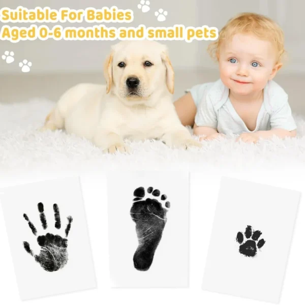 Baby Handprint and Footprint Kit Safe Non-Toxic Ink Pads Clean Inkless Touch Pet Paw Print Ink Kits with - Image 1