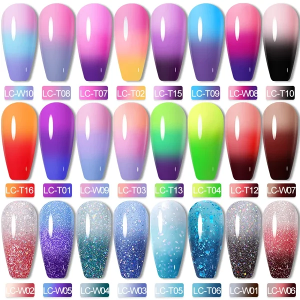 LILYCUTE 7ML Thermal Gel Nail Polish Ultra-thin Temperature Color Changing Gel Polish Semi Permanent UV Gel Nail Art Gel Varnish - Image 2