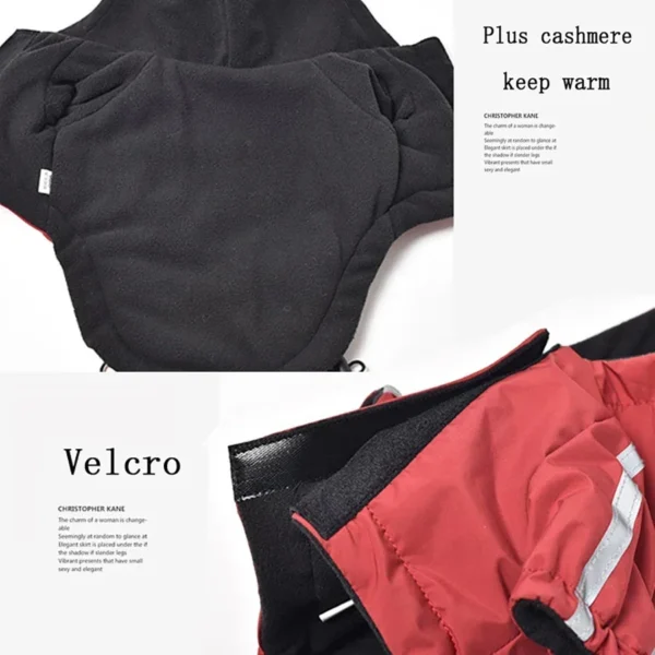 Reflective Pet Clothes Autumn Winter Pet Dog Waterproof Warm Coat Cotton Hooded Jacket The Dog Face Small Dog Clothes - Image 4