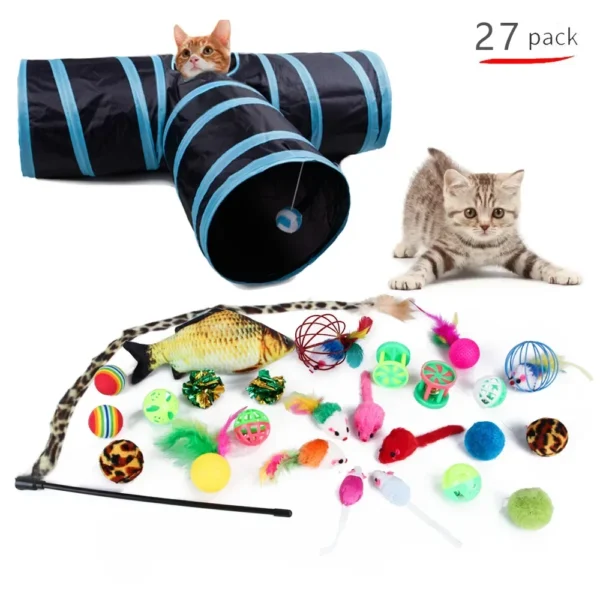 Cat Toys Mouse Shape Balls Foldable Cat Kitten Play Tunnel Chat Funny Cat Tent Mouse Supplies Simulation Fish Cat Accessories - Image 3