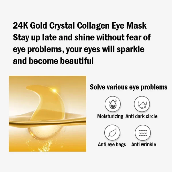 60pcs/box Seaweed Gold Collagen Eye Mask Anti Dark Circles Removal Eyes Bags Moisturizing Anti-aging Eye Patches Eyes Gel Mask - Image 3