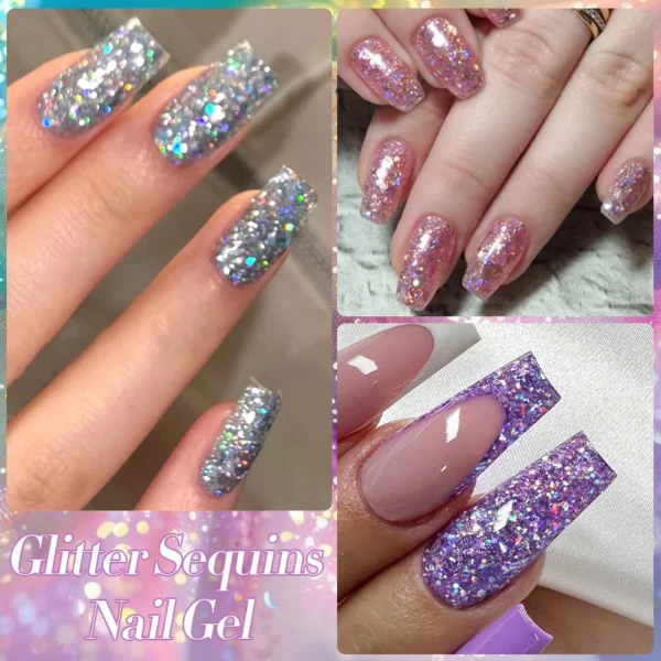 LILYCUTE 7ml Glitter Gel Nail Polish Shining Mineral Sequins Soak Off UV LED Nail Gel Semi Permanent Manicure Nail Art Supplies - Image 5