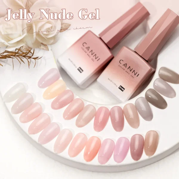 Canni Nail Gel Polish Jelly Nude Color HEMA FREE TPO FREE 9ml Transparent Semi Permanent Natural Nude French Nail Gel Lacquer - Image 5