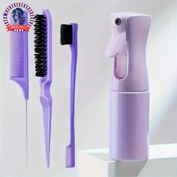 4pcs/Set Hairdressing Tools Set spray Bottle Rat Tail Comb Teasing Hair Brush Edge Control Hair comb For Combing Smoothing Hair - Image 1