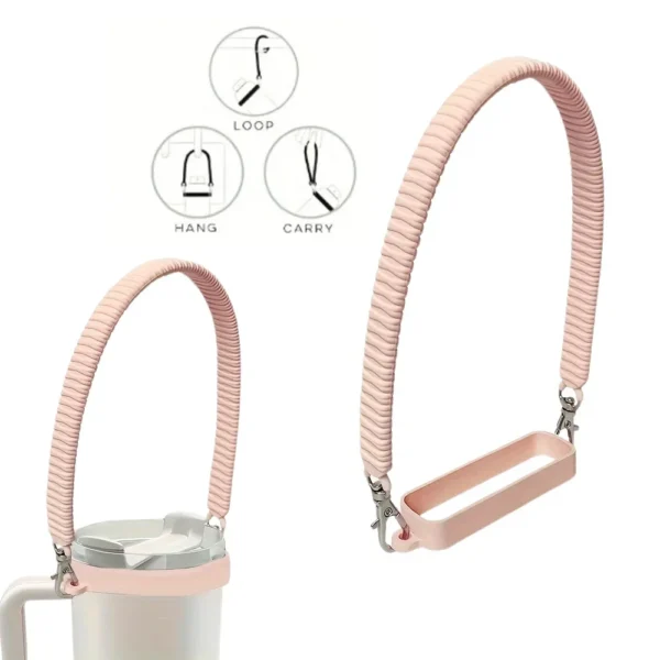 Water Bottle Handle Water Bottle Sling Carrier Holder Strap Soft Durable Silicone for Most 8-40oz Bottles for Cup Accessories - Image 6