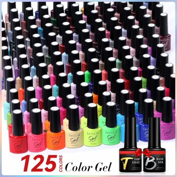 LILYCUTE 7ml Gel Nail Polish For Nails Semi Permanent Soak Off Gel UV LED Varnishes Base Top Matte Coat DIY Nail Art Gel Polish - Image 2