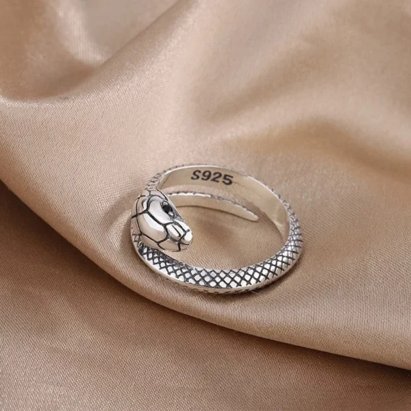 925 Sterling Silver Rings for Women Men Couple Minimalist Handmade Simple Snake Ring Party Jewelry Gift Prevent Allergy - Image 5