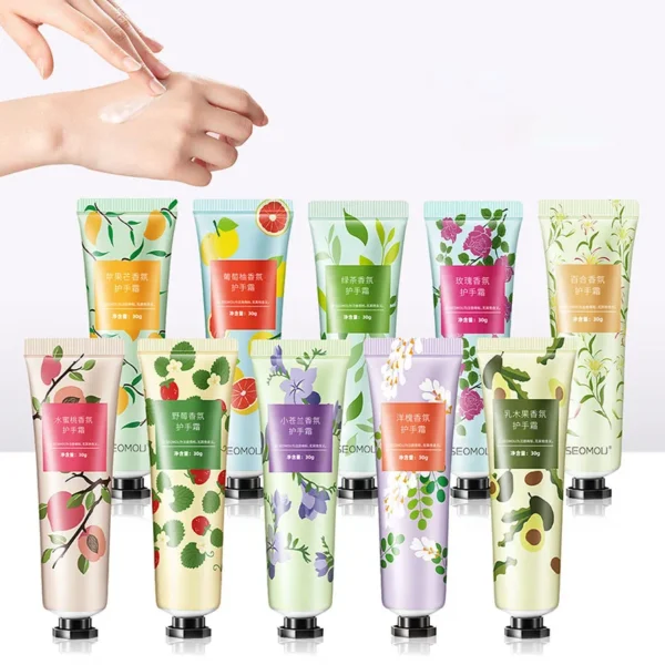 10pcs Fruity Flowery Hand Cream Moisturizing Nourishing Anti Chap Repairing Hands Care Beauty Skincare Hand Creams Sets - Image 3