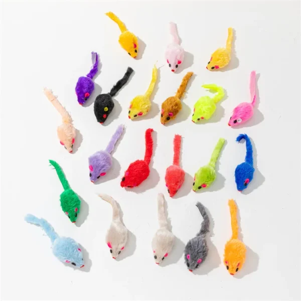 10 Pcs Soft Fleece False Mouse Cat Toys Colorful Feather Funny Playing Toys for Cats Kitten Interactive Ball Cat Toy Catnip - Image 6