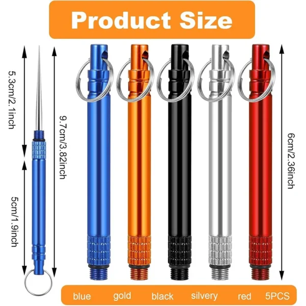1PC Iron EDC Telescopic Toothpick Keychain Pendant Gift Fruit Fork Camping Pocket Toothpick Holder Unpacking Tool - Image 3