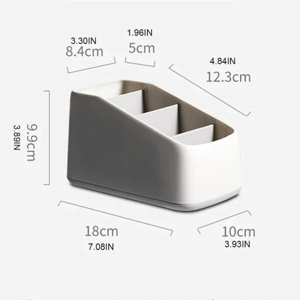 Remote Control Holder 4 Slot Desktop Storage Box Tv Remote Control Phone Trapezoidal Basket Stationery Organizer Case Home Hotel - Image 6