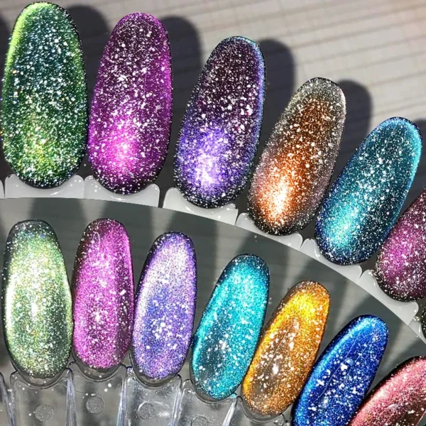LILYCUTE 7ml Dynamic Reflective Cat Magnetic Gel Sparkling Effect Double Light Magnet Gel Polish Semi Permanent UV Gel Nail Art - Image 5