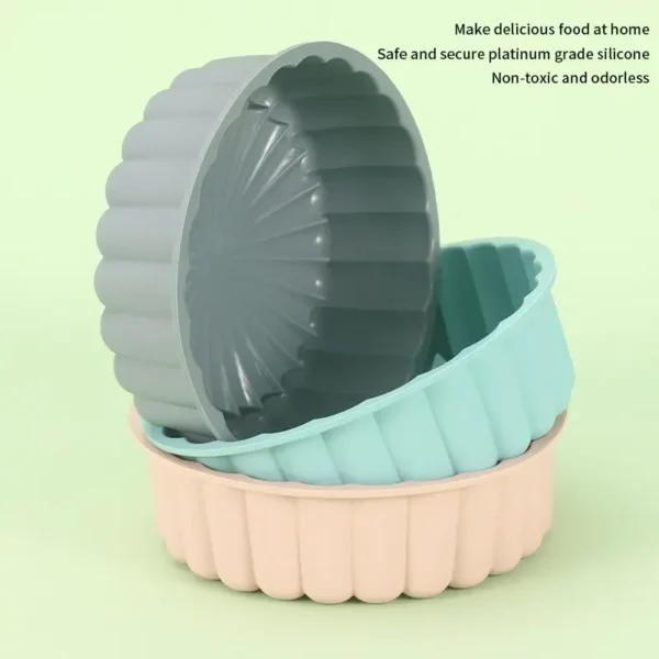 1PC Silicone Cake Pan Multi-Functional Round High Temperature Resistant DIY Baking Mold - Image 4