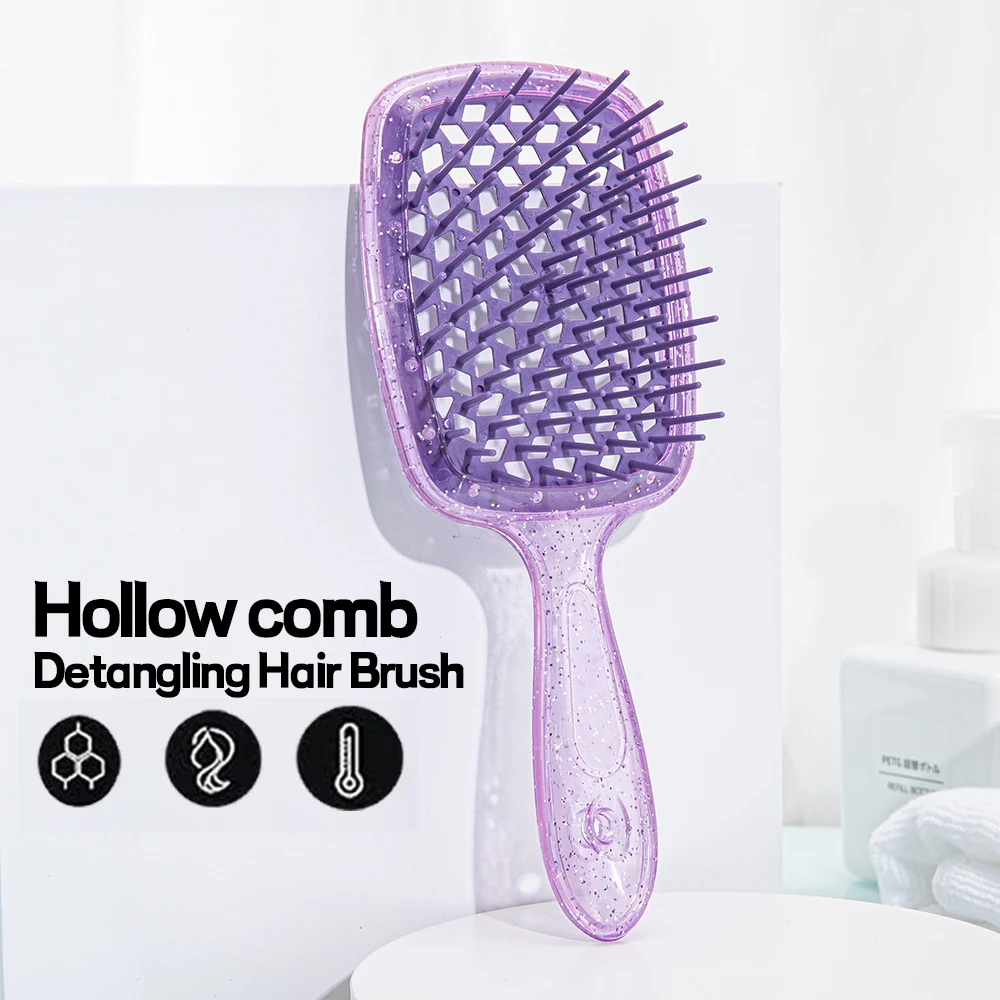 kf-S4e178947bee34ead97d79e82114eb5040 1pcs Tangled Hair Comb Detangling Hair Brush Massage Combs Hollow Out Wet Curly Hair Brushes Home Salon DIY Combs Hairdressing - Image 1