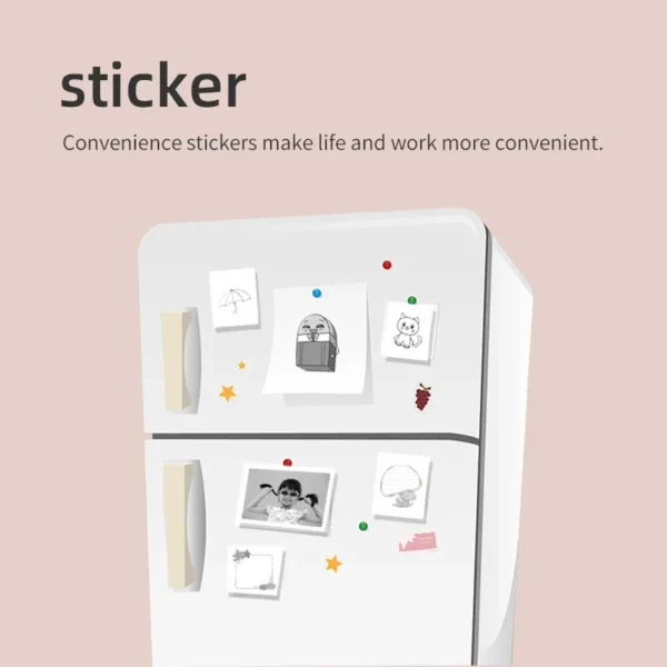 Mini Portabl Printer Inkless Sticker Maker, Free Cut Small Pocket Printer, Portable Thermal Printer for Photo Journal Notes Memo - Image 3