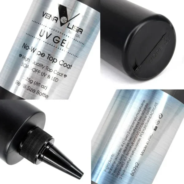Venalisa TPO FREE225g Super Quality Refill Gel Nail Art Soak Off UV/LED No Wipe Top Coat Base Coat Without Sticky Layer Top Coat - Image 5