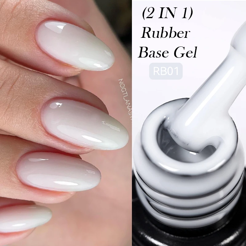 kf-S5005fd0ba7e14ddca518d566ca7e4838D LILYCUTE 7ml Milky White Rubber Base Gel Nail Polish Nude Color Semi Permanent UV Gel Soak Off Self Leveling Gel Nail Supplies - Image 1