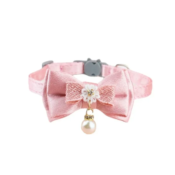 Pet Collar Pink Lace Bow Hanging Bead Cat Choker Bell Dog Cat Supplies Pet Accessories Dog Accessories Dog Cat Products - Image 6