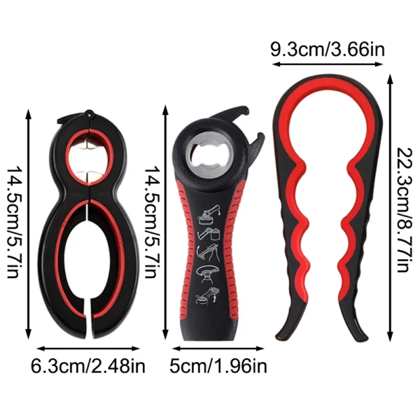 Can Opener Multi Functional Four In One Beverage Bottle Opener Cap Twister Four Position Can Opener Anti Slip Cap Twister - Image 6