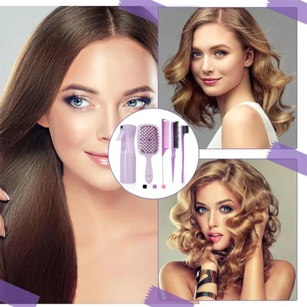 5/6 Pcs Comb Set Detangling Hair Brush Curly Hair Curved Rat Tail Comb Set Edge Hair Brush Curly Hair Brush Hair Salon Tools - Image 5