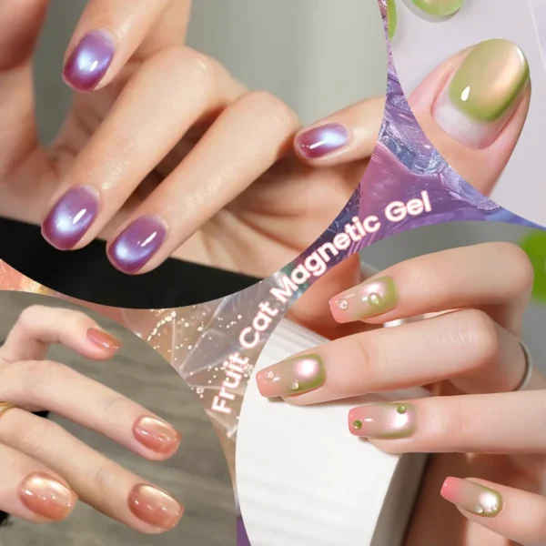 LILYCUTE 7ml Fruit Grape Purple Cat Magnetic Gel Nail Polish Vernis Semi Permanent Soak Off Colorful Gel Polish Nails Supplies - Image 5