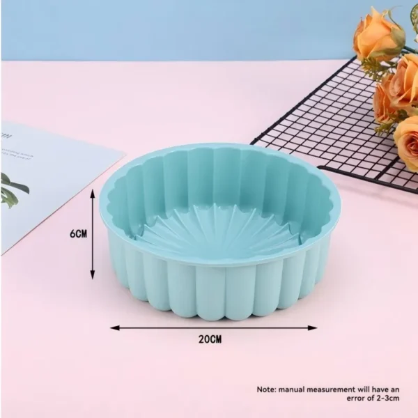 1PC Silicone Cake Pan Multi-Functional Round High Temperature Resistant DIY Baking Mold - Image 6
