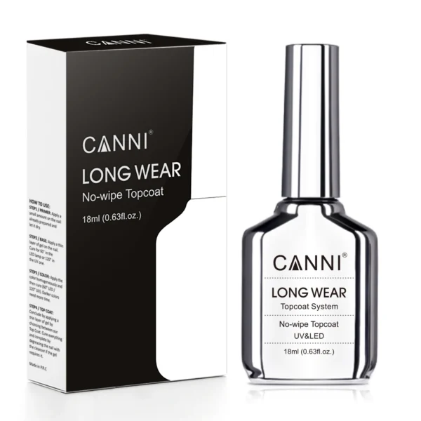 Canni TPO FREE HEMA FREE 18ml Long Wear Diamond Nowipe Top Coat Peeloff Base Coat Soak Off UV LED Gel Polish Nail Manicure - Image 2