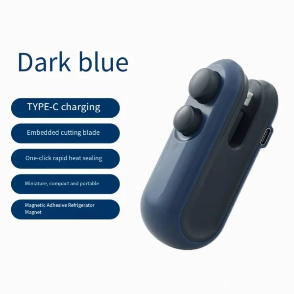 kf-S5534b77203994d39a12013a0dd6934cef Mini Sealing Machine USB Rechargable Heat Sealer Storage Bag Plastic Package Food Sealer Clip Bag Handheld Food Heat Sealer - Image 1