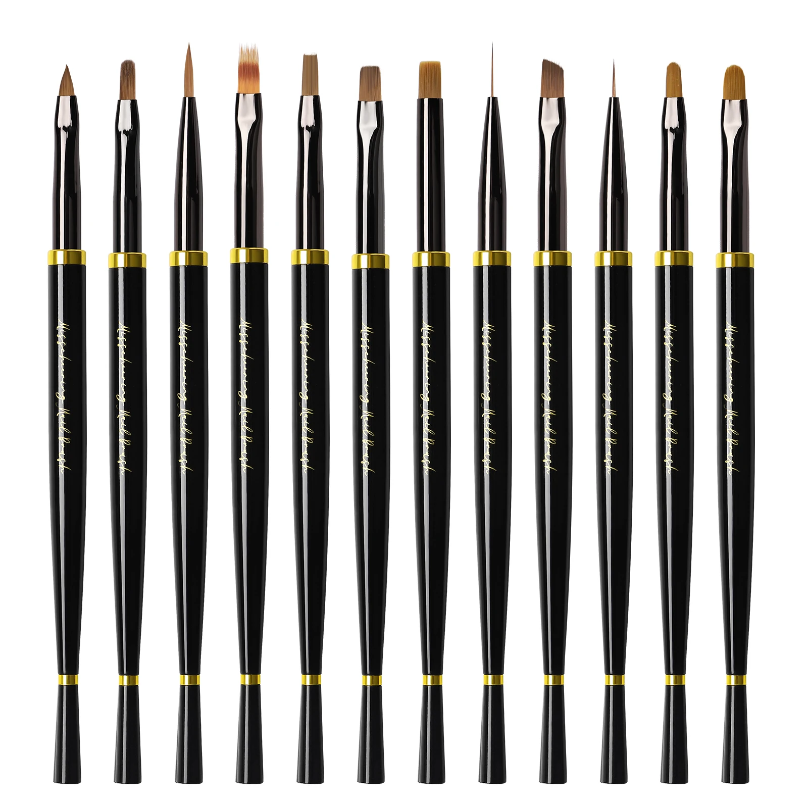 kf-S5571d49134de4668a2a258531a26ebe2T Black Nail Art Brush Gel Brush for Manicure Acrylic UV Gel Extension Pen Fish Nail Polish Painting Drawing Brush Nail Brush - Image 1