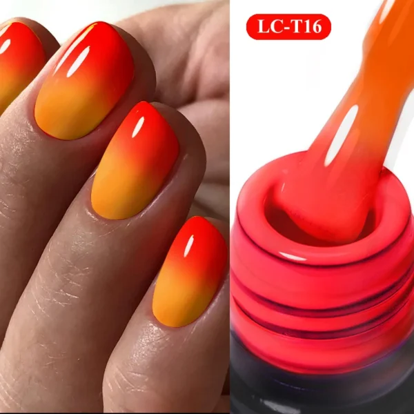 LILYCUTE 7ml Thermal Gel Nail Polish 3 Layers Temperature Color Changing Gel Polish Semi Permanent UV Gel For Nail Art Manicure - Image 7