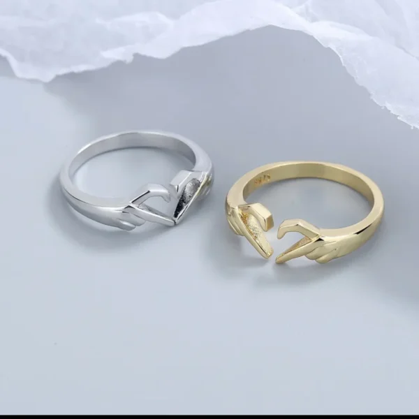 925 Sterling Silver Rings For Women Men Fine Jewelry Finger Adjustable Open Hug Heart Ring For Party Birthday Gift - Image 4