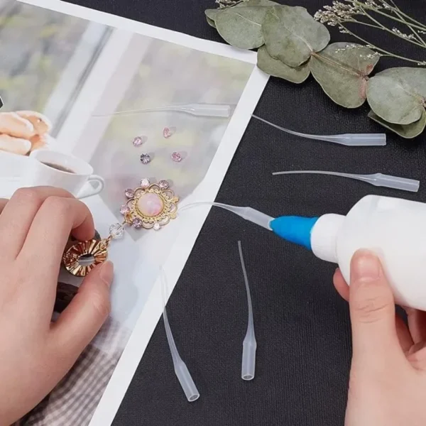 Glue Tips, 100pcs Plastic Glue Micro-Tips Glue Extender Precision CA Glue Applicator for Arts Crafts Hobby Projects Guitar - Image 3