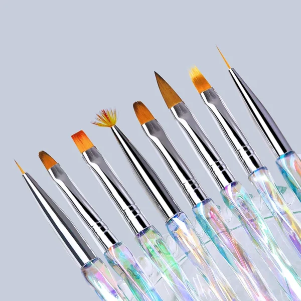 Misscheering 8pcs/set Aurora Acrylic Nail Art Painting Pens for Nail Design Soft Slender Brush Gradient Gel Drawing DIY Brush - Image 3