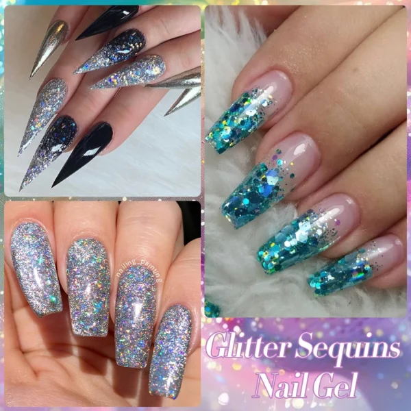 LILYCUTE 7ml Glitter Gel Nail Polish Shining Mineral Sequins Soak Off UV LED Nail Gel Semi Permanent Manicure Nail Art Supplies - Image 6