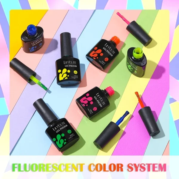LILYCUTE 7ML Neon Series Gel Nail Polish Summer Color Nail Art Manicure Semi Permanent UV Gel Soak Off UV LED Nail Gel Varnishes - Image 5