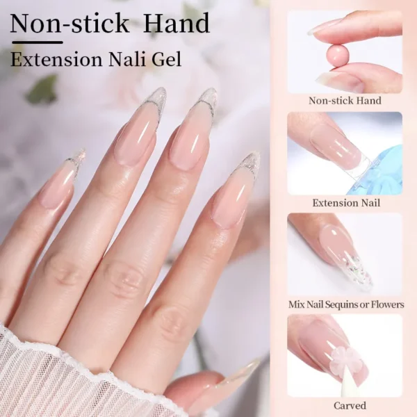 LILYCUTE 8ml Clear Non Stick Hand Solid Extension Nail Gel Polish 3D Shaping Sculpting Carving Flower Acrylic UV Gel Varnish - Image 4