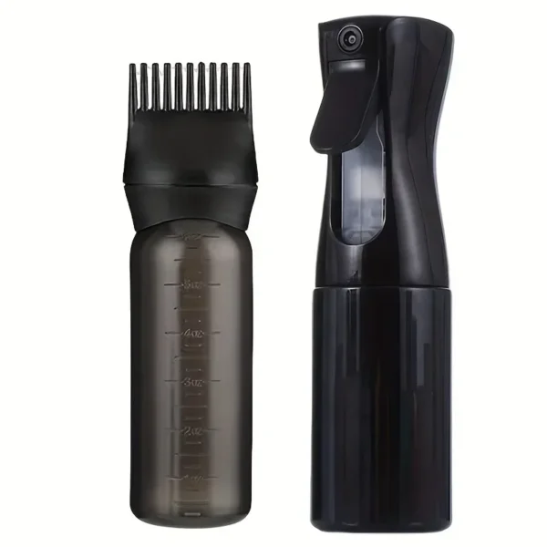 2-Pack Plastic Refillable Continuous Spray Bottles with Root Comb Applicator - Fine Mist Sprayer for Hairstyling Hair Dye Bottle - Image 6