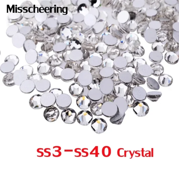 144/288 /1440pcs SS3-SS50 Crystal AB Clear Nail Rhinestones Non Hotfix Flat Back Stones DIY Strass Nail Art Decor Accessories - Image 4