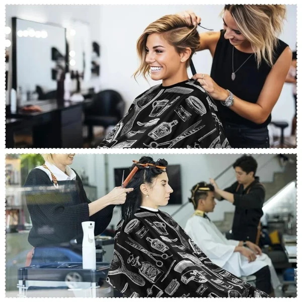 Professional Waterproof Hairdressing Shawl Bib paper Set Nylon Hairdressing Salon Clothes Chopped Hair Isolator Hair Dyeing Tool - Image 5