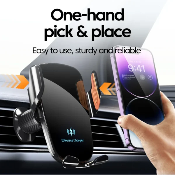 15W Car Magnetic Wireless Holder Fast Wirless Charging For iPhone 16 15 14 Pro Max Samsung Phone Car Charger Holder Stand - Image 3