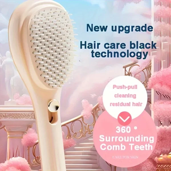1pcs Magic Retractable Hair Comb-Anti-Static Scalp Massaging & Detangling Brush for All Hair Types Holiday Gift Box Beauty Tool - Image 3