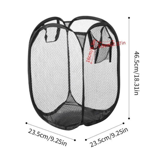 Portable Mesh Pop Up Laundry Hamper Wide Opening Breathable Collapsible Space-Saving Laundry Basket Dorm Travel Bathroom Items - Image 6