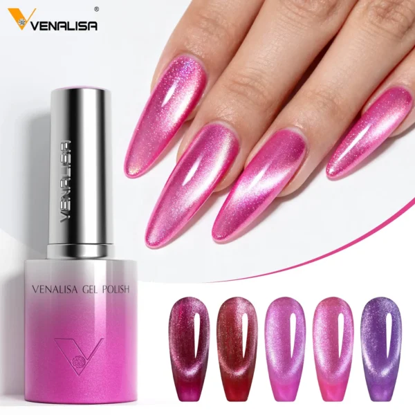 VENALISA 10ml Cat Eye Gel Nail Polish Ultra Sparkle Glitter Gel HEMA FREE TPO FREE Semi Permanent UV LED Soak Off Nail Manicure - Image 5