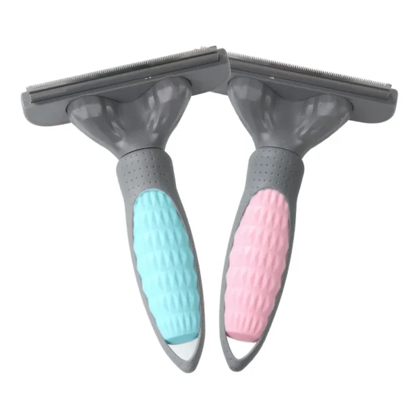 Planet Pet Grooming Brush - Double Sided Shedding and Dematting Undercoat Rake Comb for Dogs and Cats,Extra Wide, Blue - Image 6