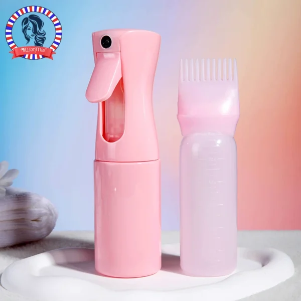 Hair Oil Applicator Set, Root Comb Applicator, Hair Oil Applicator, Fine Mist Sprayer, Hair Dye Bottle, Barber Shop Tools, 2 Pcs - Image 1